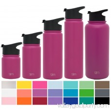 Simple Modern 40 Ounce Summit Water Bottle + Extra Lid - Vacuum Insulated Powder Coated 1.2 Liters Leak Proof 18/8 Stainless Steel Flask - Pink Hydro Travel Mug - Cotton Candy 567922460